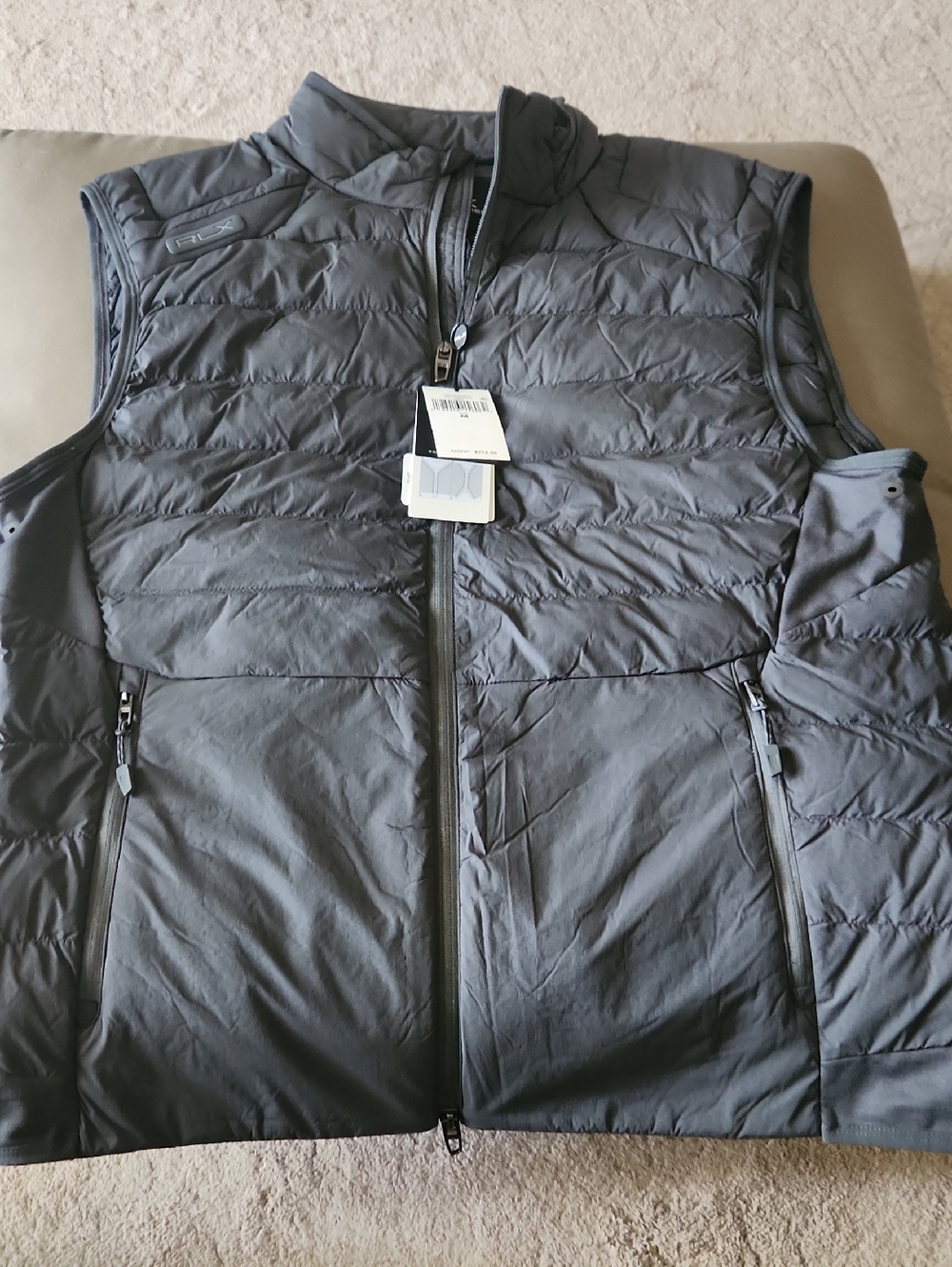 RLX Ralph Lauren Men's Quilted Puffer Vest - Charcoal Gray
